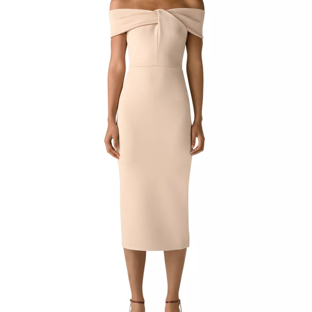 Twisted Off The Shoulder Milano Knit Midi Dress Size 10 NWT